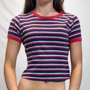 rue 21 stripped cropped tee